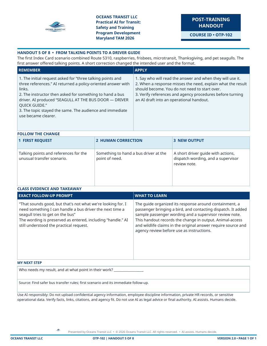 First-page preview of Seagull driver guide
