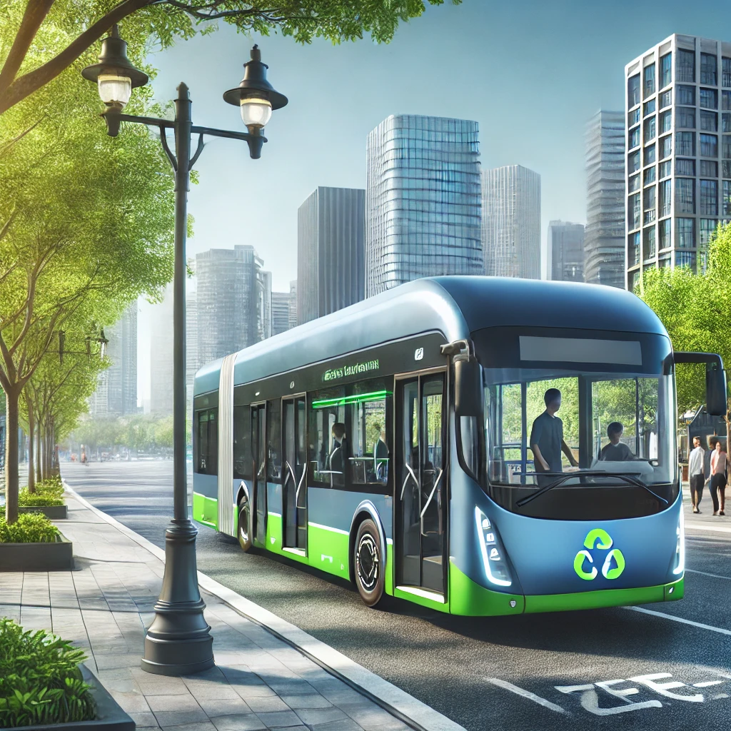 Here is a visual representation of a modern battery-electric bus on a city street, aligned with the FTA's recent push towards zero-emission public transit.